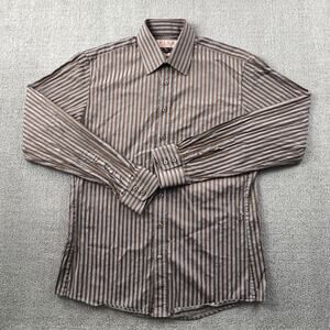 Thomas Pink Shirt Adult Size 15.5 - 39 Striped Button Up Long Sleeve Casual Mens